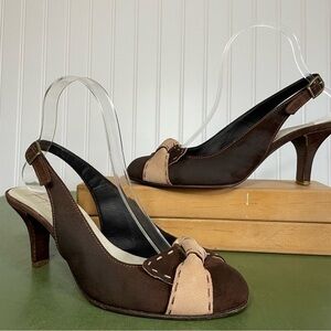 Henry Beguelin Suede Closed Toe Slingbacks w Bow Deco *France*